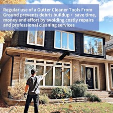 7 Section Extendable Roof Gutter Window Cleaning Brush Telescopic Heavy Duty