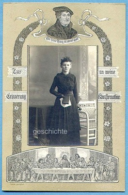 Photo, Large, Picture Frame, Girl, Memory of My Confirmation, Circa 1910!!!