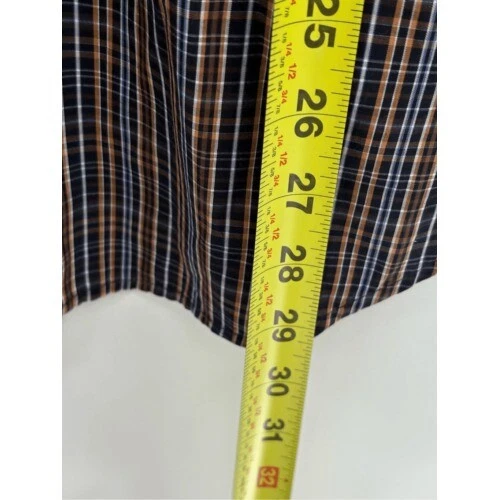 Elie Tahari Button Up Shirt Men Size Medium Brown Blue Black Plaid Long Sleeve - Image 4 of 4