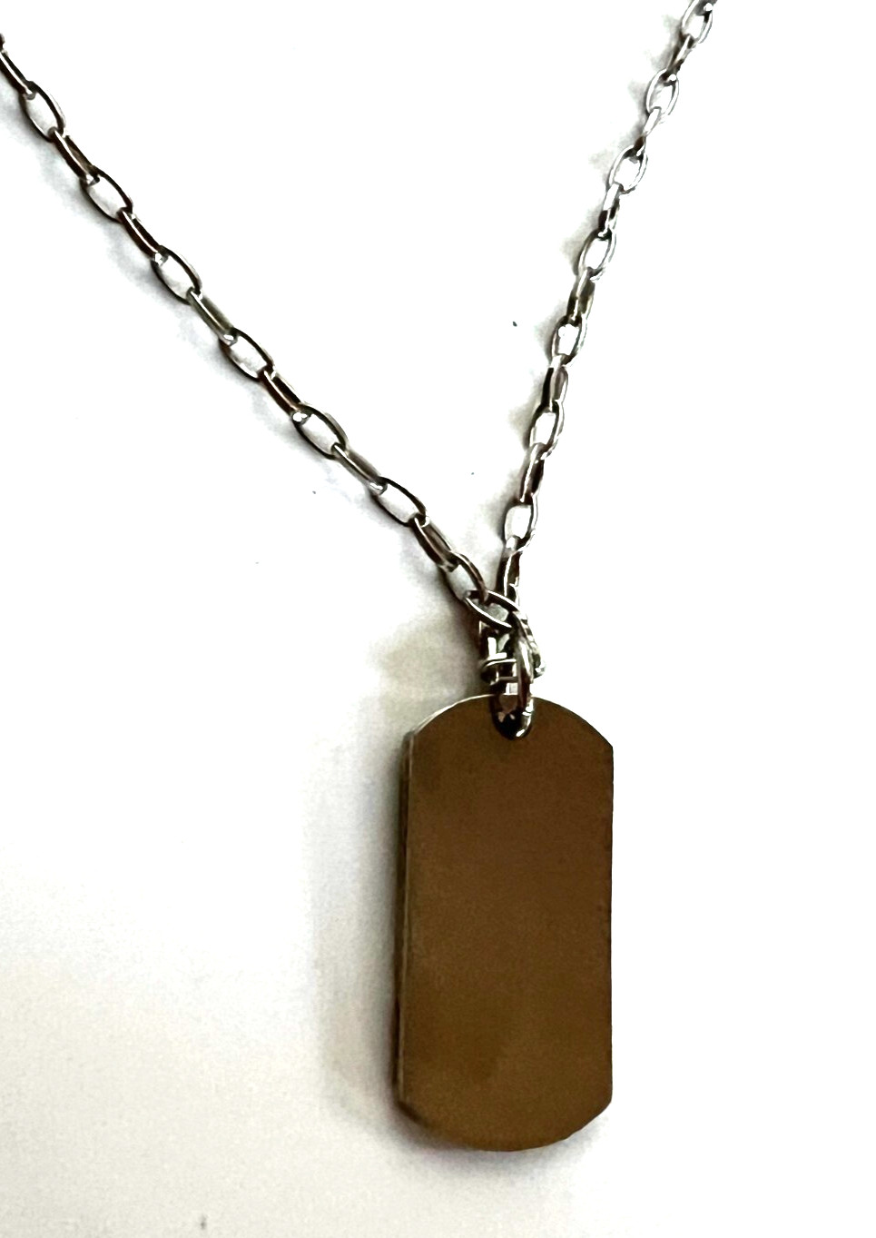 ARMANI EXCHANGE AIX Men's Mixed Materials Dog Tag Chain Necklace, 28" BNWT