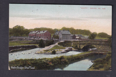 Yorkshire Sheffield Malin Bridge vor 1919 Postkarte - kleine Eckabnutzung