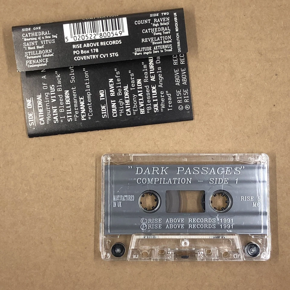 DARK PASSAGES Cassette Tape 90s Metal Doom UK COMPILATION SAINT VITUS CATHEDRAL Foto 2 de 4