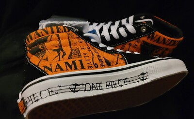 VANS x ONE PIECE SKATE SK8-HI★WANTED NAMI ORANGE VANS X One Piece SKATE SK8-HI Sneakers WANTED NAMI ORANGE