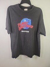 VINTAGE Planet Hollywood Moscow TShirt Black Size Large Made in USA