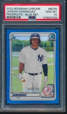 PSA 10 JASSON DOMINGUEZ 1st 2020 Bowman Chrome BLUE REFRACTOR/150 RC GEM MINT