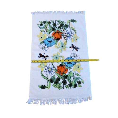 Pair of VTG Wildflower Floral Dragonfly 24x15 Hand Towel Set Cotton Blend USA - Picture 3 of 9