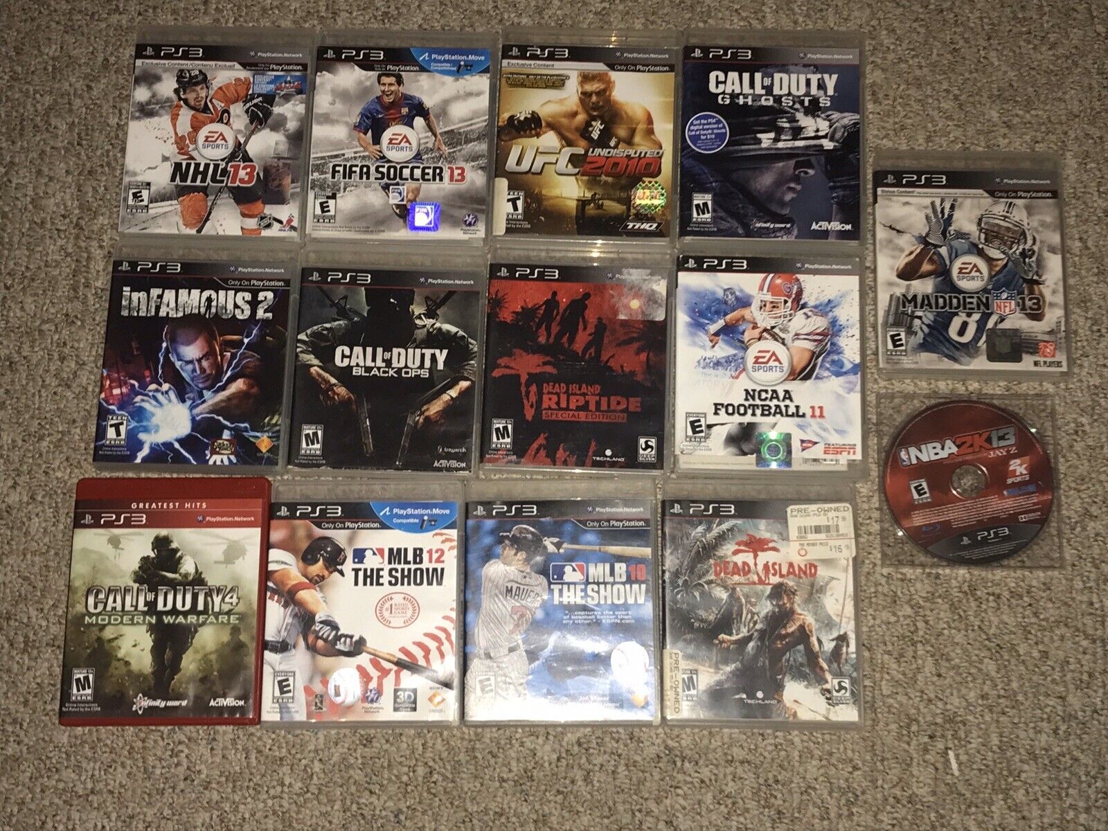 Lot of 12 Playstation 3 PS3 Games NHL Call of Duty FIFA GTA Madden