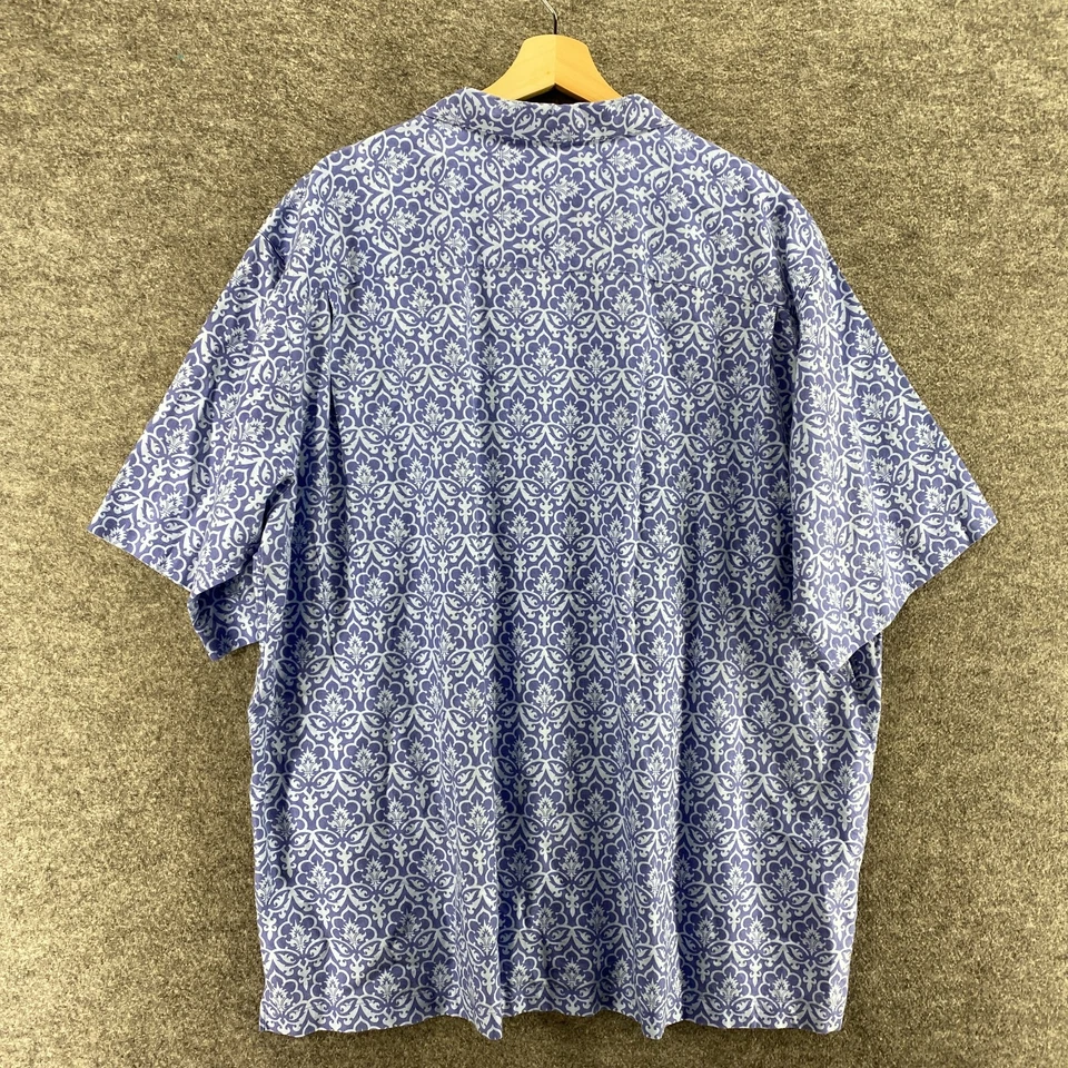 Daniel Cremieux Shirt Men 2XL Blue Geometric Button Up Collared Short Sleeve - Image 2 of 4