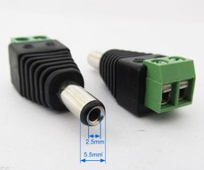 10pcs 5.5x2.5mm 2.5mm CCTV DC Power Male Plug Free Solder Terminal Connector