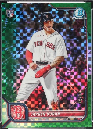 2021 Bowman Chrome Jarren Duran Orange Refractor /25 Red Sox Mojo 