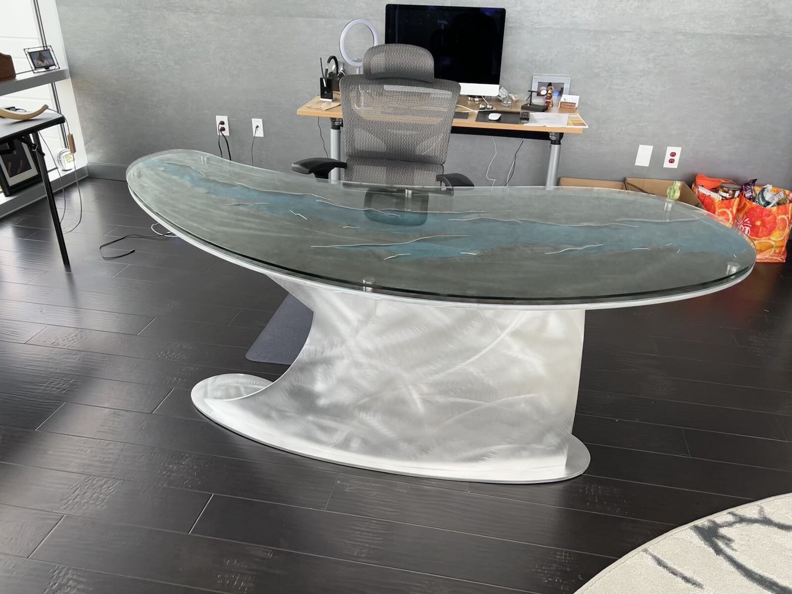 Custom Modern Metal Executive Office Desk Commission by Artist Nicholas
