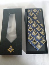 FREEMASON MASONIC Masons neck dress Tie New. Blue  gold. Men's  43 