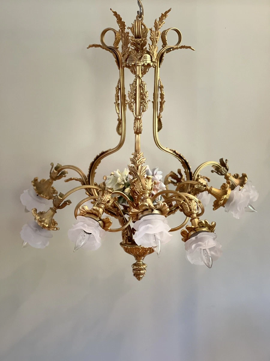 Vintage bronze chandelier deals