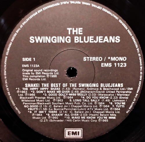 SWINGING BLUE JEANS "SHAKE! BEST OF" (SELTENES UK VINYL / NUR RL-1986) - Bild 8 von 13