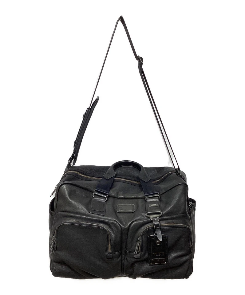 Sac Boston 2 voies TUMI Alpha Bravo en cuir noir pour hommes mallette Busines... - Photo 4/4