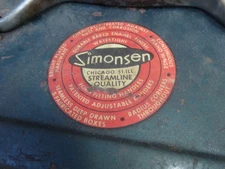 ANTIQUE ORIGINAL SIMONSEN CHICAGO METAL TOOL FISHING TACKLE BOX FOLD OUT STORAGE