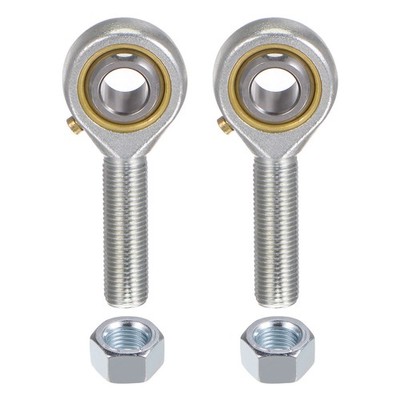 2pcs POSB6 Male Rod End 3/8'' Bore and 3/8-24 Right Hand Thread Includes Jam Nut