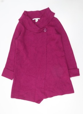 Max Studio Damen Strickjacke rosa Wollmischung Wasserfallausschnitt M