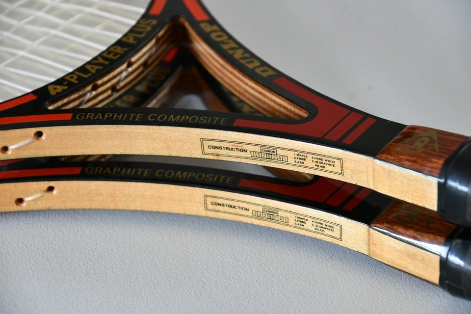 Bel ensemble 2 raquettes tennis bois adulte Dunlop A Player Plus avec housses - Photo 4/4