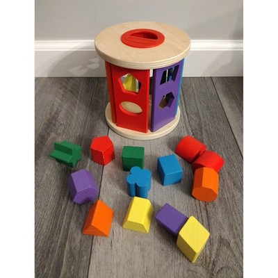 Melissa & Doug Wooden Shape Sorter Toy Match & roll shape sorter classic toy