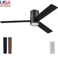 Remote Control Ceiling Fan W/ Light Indoor Low Profile Quiet Efficient New