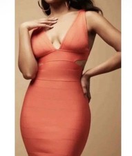 HERVE LEGER X FOREVER 21 Bodycon Bandage Cut Out Evening Dress Size XL