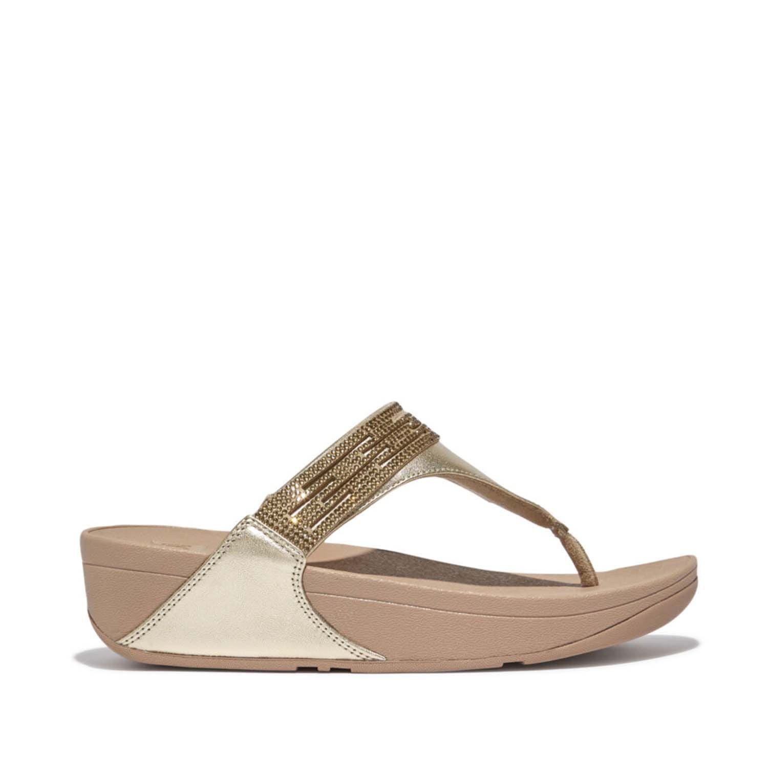 Дамен Фит Флоп Лулу Лазеркристалл Ледер Цехенштегсандален в кремовом цвете 11390₽