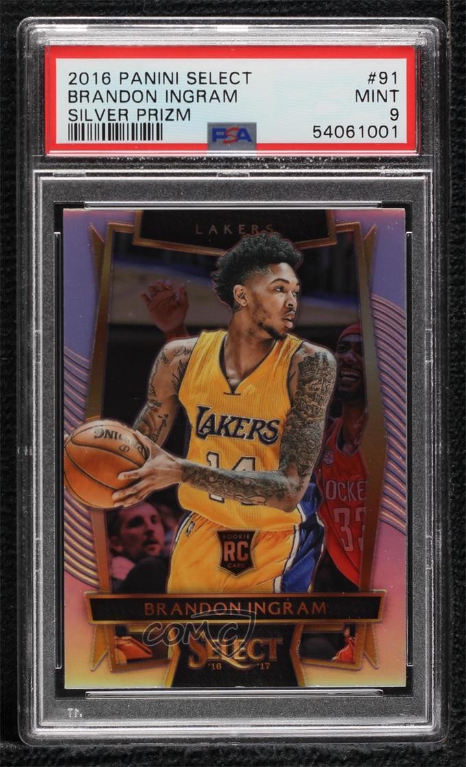 2016-17 Panini Select Concourse Silver Prizm Brandon Ingram #91 PSA 9 MINT 0m5n