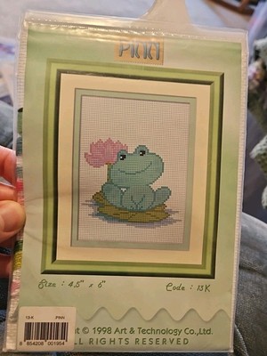 PINN Counted Cross Stitch Kit Cute Frog NOS 
