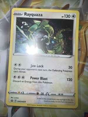Pokemon TCG Rayquaza - SWSH029 Sword & Shield Black Star Promo NM DOUBLE SWIRL
