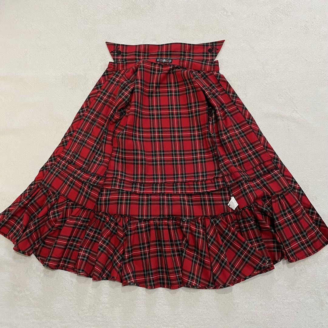 Used Mad Girl Mad Punks Checked Dress Skull Motif One Piece