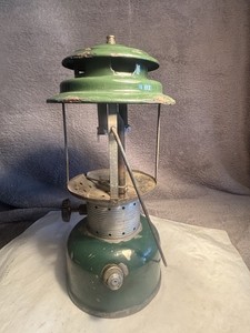 Vintage Coleman Model 220F Dual Mantle Camping Lantern date Mark 12M  No Globe