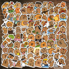 100 Pcs Capybara Stickers Cute Waterproof Vinyl Laptop Water Bottle