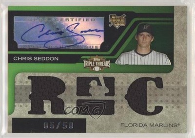 2008 Topps Triple Threads Relic Emerald 5/50 Chris Seddon #156 Auto 0l1