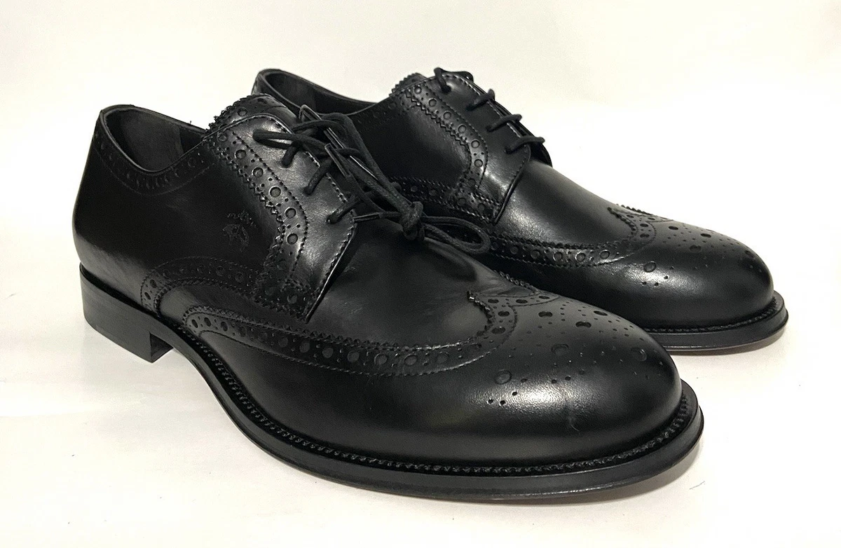 VTG Brooks Brothers Men\'s Black Wingtips Full Brogues Shoes. 41E. ENGLAND. Brooks Brothers Black Wingtip Dress Shoes for Men for sale  main image 3