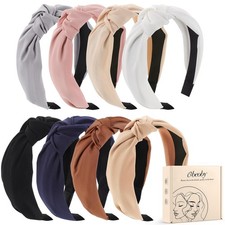 Cute Bow Headbands for Women - 6 Pack Elastic Hair Accessories