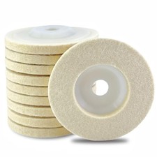 10 Pack Wool Polishing Pad Discs for Angle Grinder, Premium Fine Wool Buffing