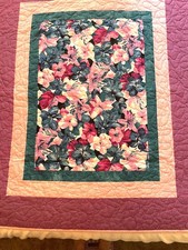Lap Quilt 43" x 52" Hand made machine quilted