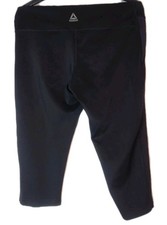 REEBOK Negro Speedwick Ropa Activa Capri Leggings Para Mujer L Elástico Bolsillo