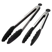 KüChenzange Edelstahl Silikon HitzebestäNdig Rutschfest Grillzange Set 30Cm 23Cm