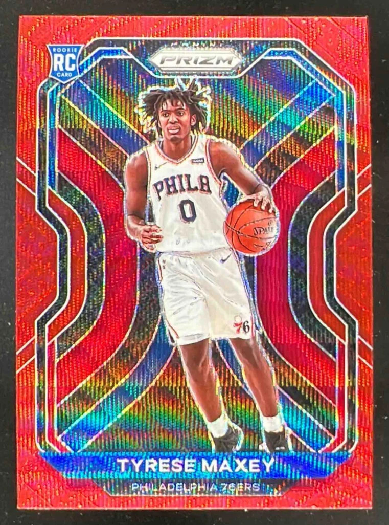 2020-21 Panini Prizm Ruby Wave Prizms #256 Tyrese Maxey RC
