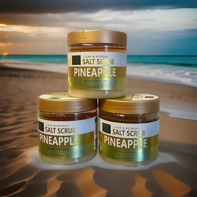 3 X Dead Sea Collection pineapple Salt Scrub with Natural Dead Sea Minerals