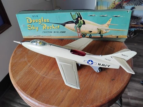 Bandai  Douglas X  Sky  Rocket   tin toy airplane
