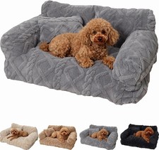 Plush Calming Pet Sofa Bed with Removable Cover,Fluffy Dog Cat Bed Pet Couch Bed