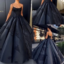 Backless Evening Dresses Appliques Prom Gowns Spaghetti Straps Special Occasion
