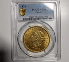 1873 Liberty $20 Gold Double Eagle Coin PCGS AU58 Open 3