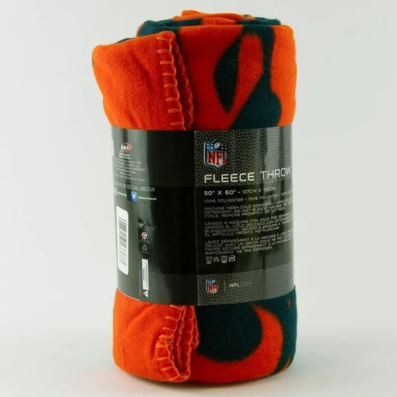 NFL Chicago Bears Manta de Vellón Suave 50" x 60" - Azul Marino/Naranja Foto 3 de 4