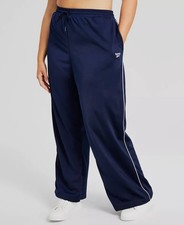 Reebok Women's Blue Pull-On Drawstring Tricot Track Pants Size M