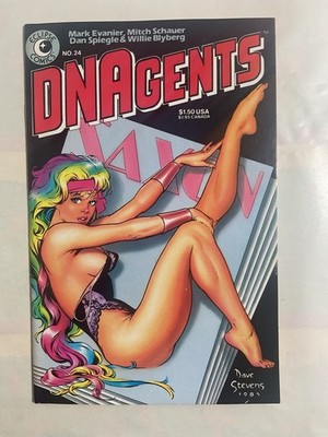 DNAgents #24 Dave Stevens Cover Featuring Rainbow Eclipse Comics 1985.