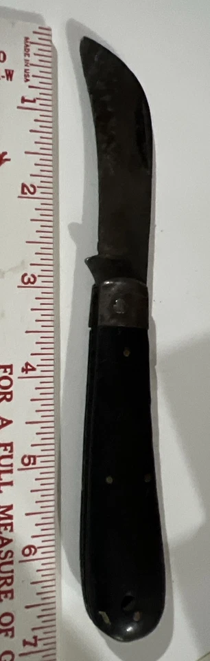 vintage hawk bill Challenger Cuttery Company USA, Single Blade, Wooden Handle - Image 3 of 4